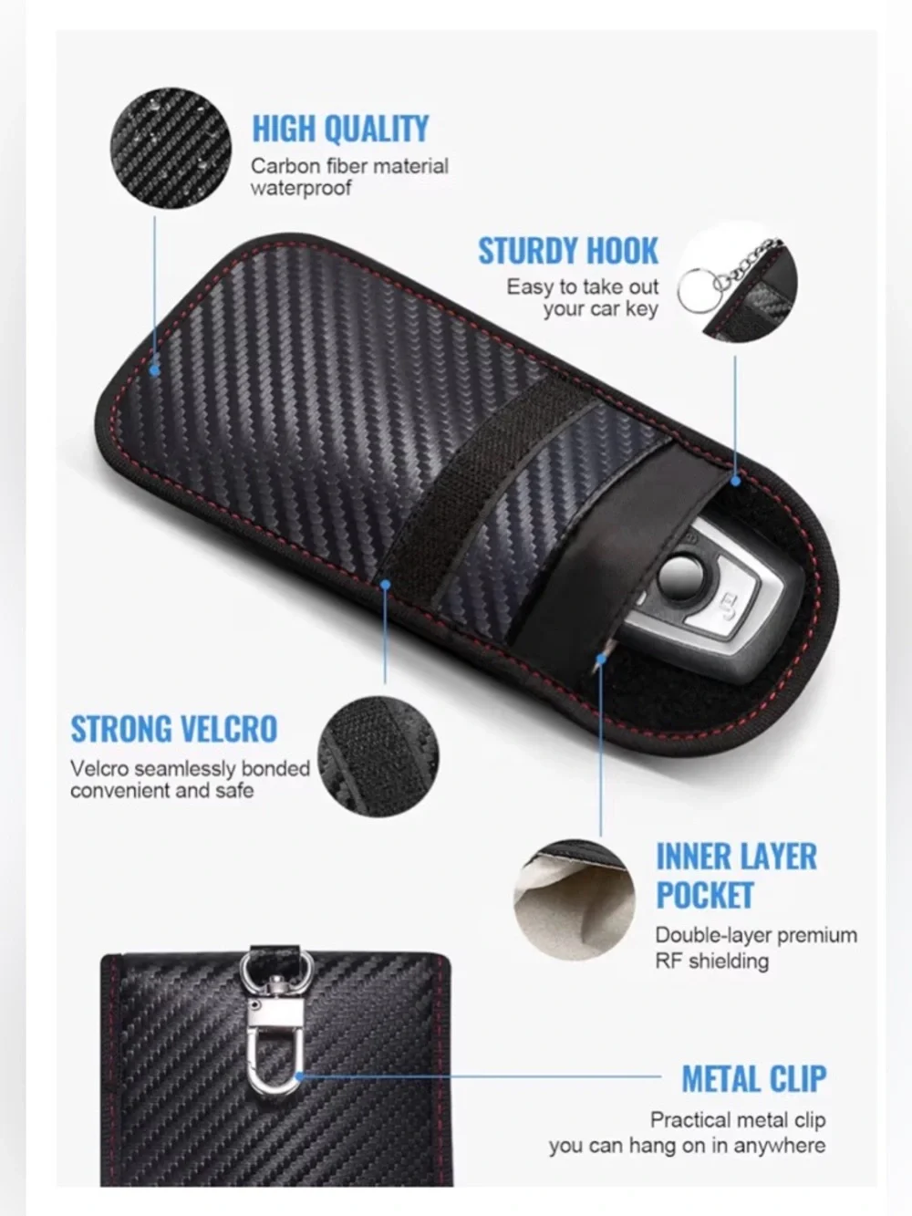 Faraday Pouches Car Fob - RFID Signal Blocking Pack - Medium Size‎